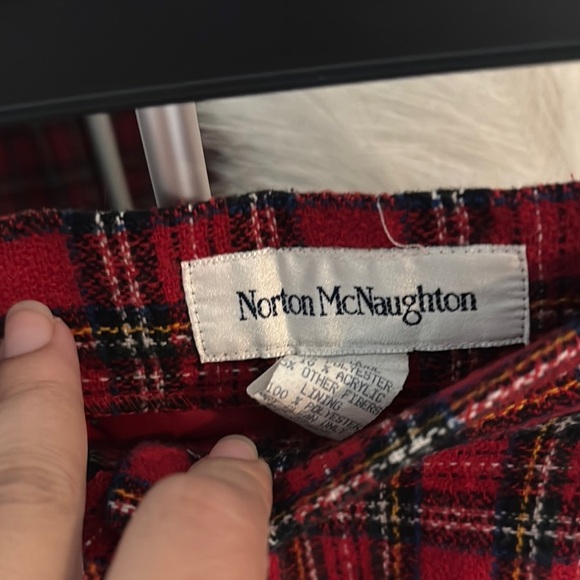 Norton McNaughton Red Flat Front Tartan Shorts - Picture 3 of 6